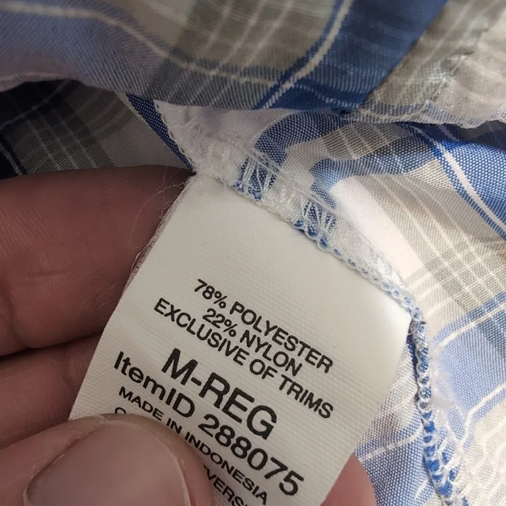 LL Bean Cool Weave Shirt‎ Long Sleeve Mens Blue & White